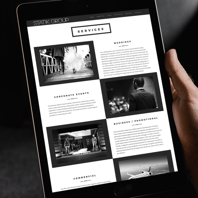 Statik Group Website iPad