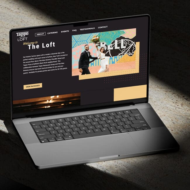 Tappo at the Loft Laptop Mockup
